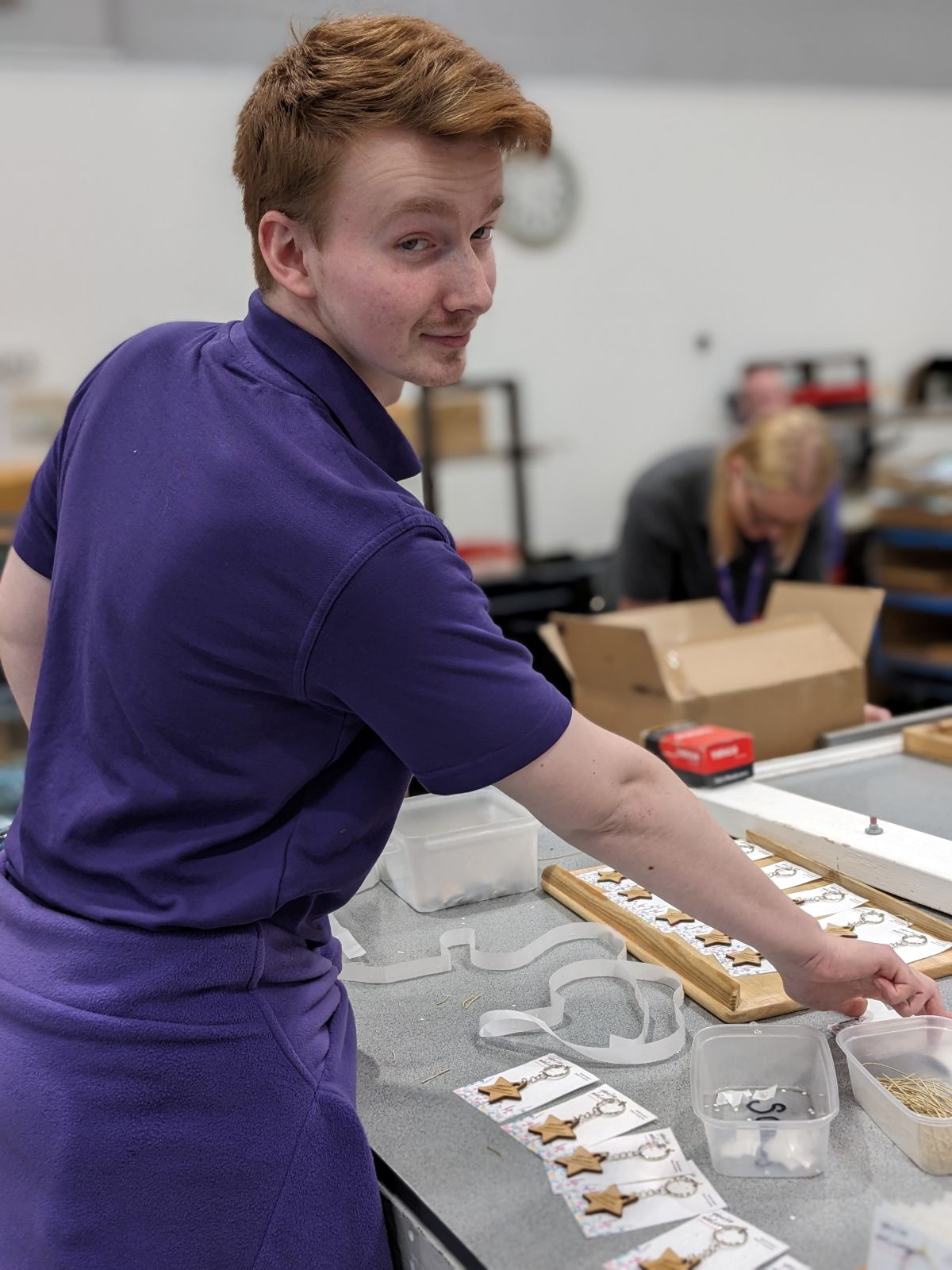 Trainee involved in workshop activities at SCB