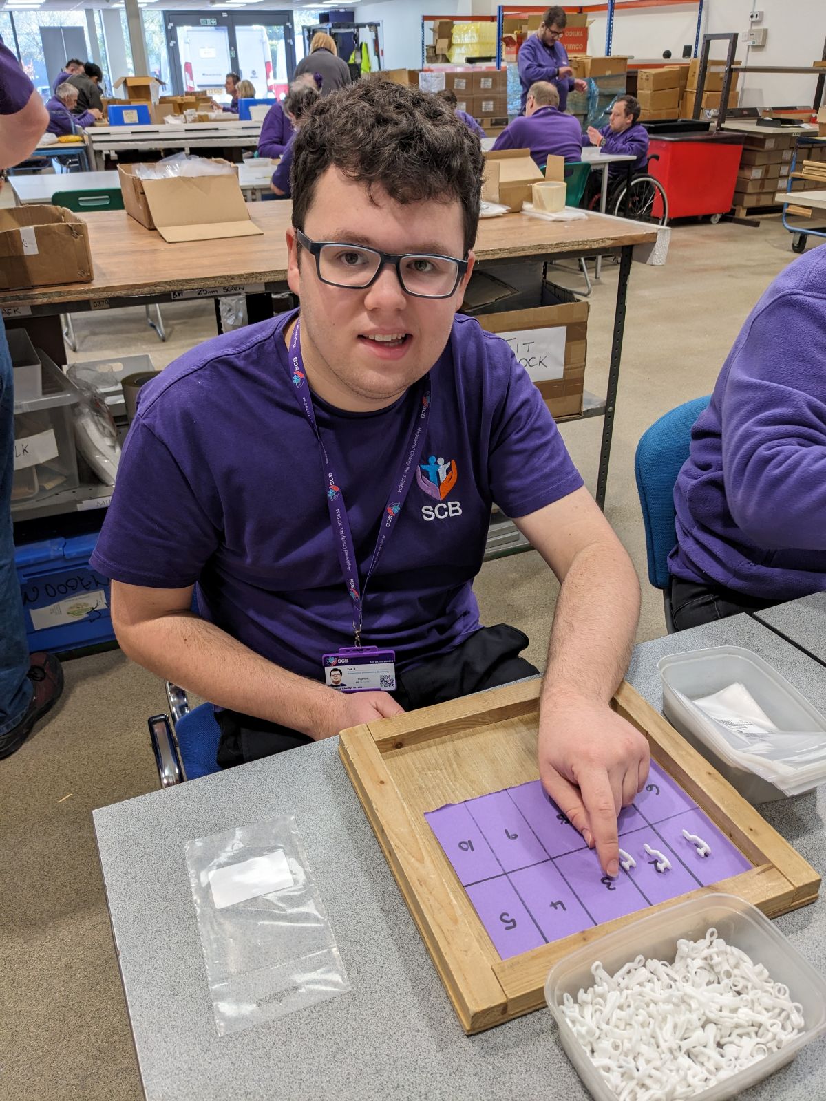 Trainee completing a structured activity at SCB
